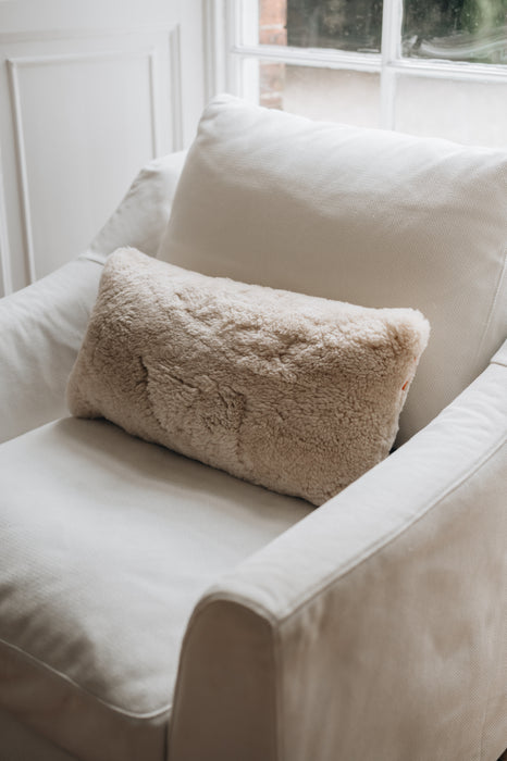 Rectangular Sheepskin Cushions - Waste Less (Feather-Filled, Sheepskin Offcuts)