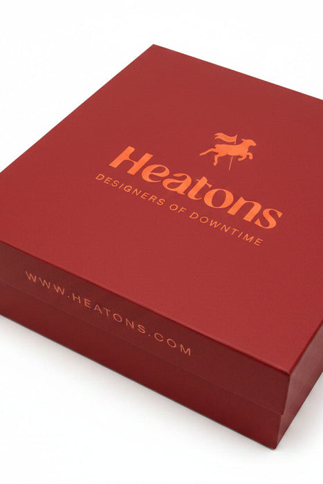 Burgundy Gift Box with Orange Heatons branding