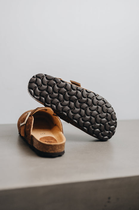 Patterned sole of the lyra sahara clog