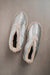 Erin sheepskin Slipper in Titanium with Honey Beige coloured Merino sheepskin. A birds eye view.
