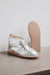 Erin Sheepskin silver slipper with hard sole for women.