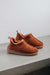 Rust coloured ankle-high men’s sheepskin slipper - Hetty profile view