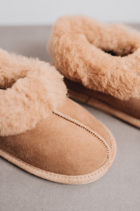 ORLA Childrens Sheepskin Slipper Boots with Sole (British Sheepskin)