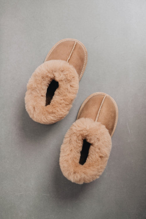 ORLA Childrens Sheepskin Slipper Boots with Sole (British Sheepskin)