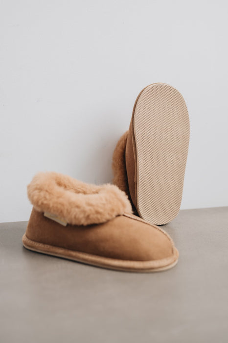 ORLA Childrens Sheepskin Slipper Boots with Sole (British Sheepskin)