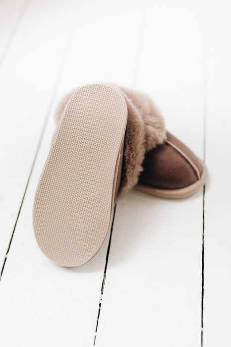 ORLA Childrens Sheepskin Slipper Boots with Sole (British Sheepskin)