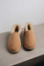 Tan coloured loafer style sheepskin slipper - Tilly front on view