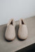Vanilla coloured loafer style sheepskin slipper - Tilly front on view