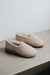 Vanilla coloured loafer style sheepskin slipper - Tilly profile view