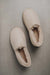 Birds eye view of Tilly Vanilla sheepskin slipper showing plush natural sheepskin wool inside