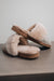 Zebra patterned Matalic Slipper made of Sheepskin 