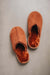 Birds eye view of the rust women's sheepskin mule slipper called Willow.
