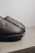Nappa coffee coloured loafer style sheepskin slipper - Willow close up of toe post