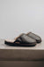 Nappa coffee coloured loafer style sheepskin slipper - Willow profile view