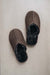 Birds eye view of the brown women's sheepskin mule slipper called Willow.