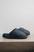 Denim covered loafer style sheepskin slipper - Willow profile view