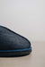 Denim covered loafer style sheepskin slipper - Willow close up of toe post