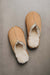 Birds eye view of the tan women's sheepskin mule slipper called Willow.