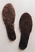 Brown colour Sheepskin Children's Cuttable Insoles. Cut to size. Insoles layed out to show Sheepskin material.