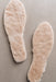 Natural colour Sheepskin Children's Cuttable Insoles. Insoles showing Sheepskin material.
