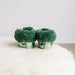 Back view of Westmorland Sheepskins Soft Soled Metallic Mint (green) foil Baby Sheepskin Boots with a green Sheepskin Cuff and laces.